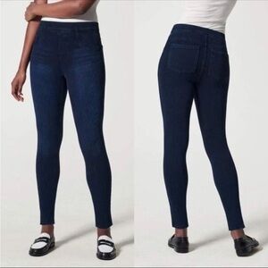Spanx Jean-ish Ankle Leggings Dark Wash Size L High Rise